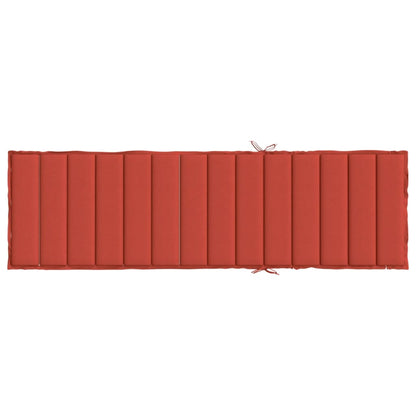 Sonnenliegen-Auflage Melange Rot 200x70x4 cm Stoff