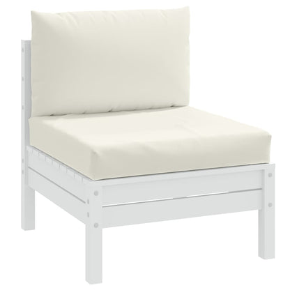 Palettenkissen 2-tlg. Melange Creme Stoff