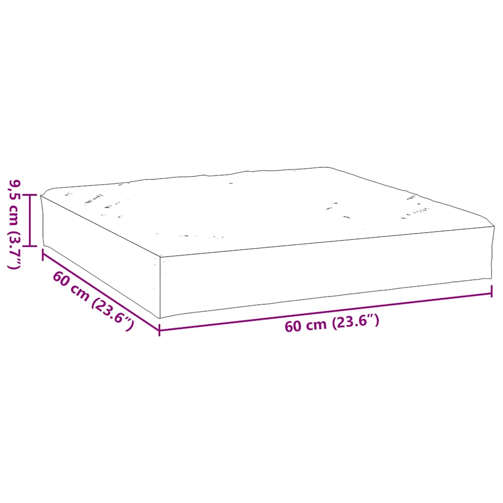Palettenkissen Melange Hellgrau 60x60x9,5 cm Stoff