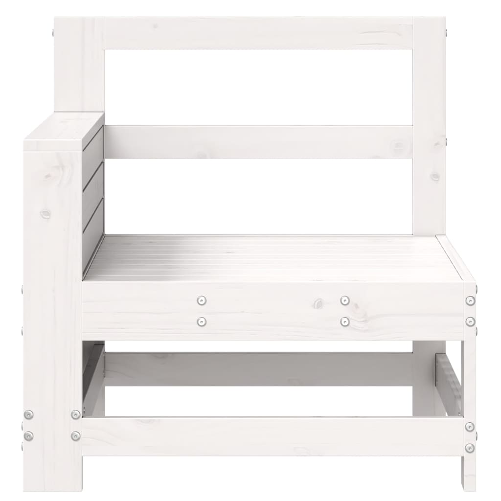 Canapé de jardin avec accoudoir blanc 69x62x70,5 cm en bois de pin massif