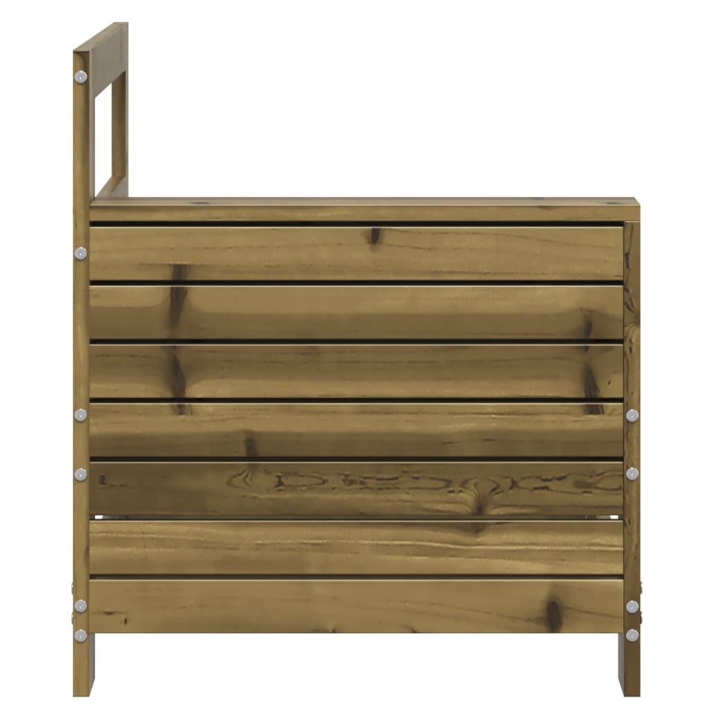 Canapé de jardin avec accoudoir 69x62x70,5 cm en bois de pin imprégné