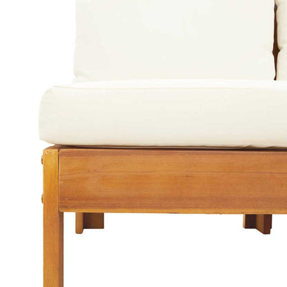 Gartensofa mit 1 Armlehne 2-Sitzer Massivholz Akazie