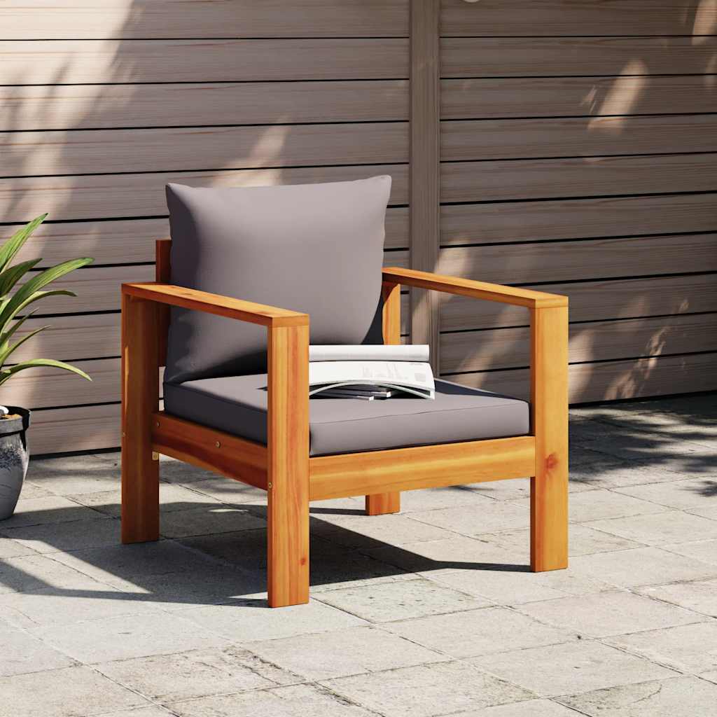 Gartensessel mit Kissen Massivholz Akazie