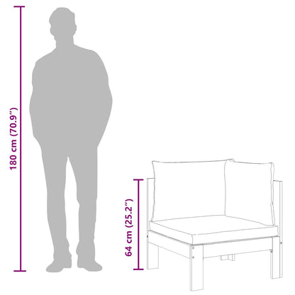 2-tlg. Garten-Sofa-Set mit Kissen Massivholz Akazie
