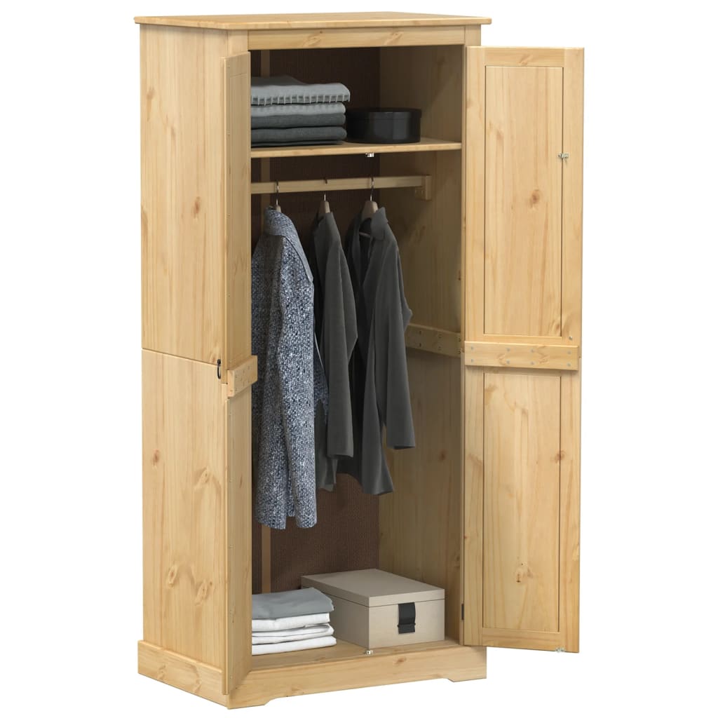 Armoire Corona 76x50x170 cm en bois de pin massif