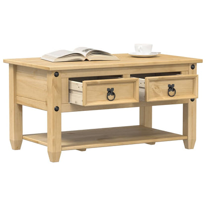 Couchtisch mit Schubladen Corona 85x50x45 cm Massivholz Kiefer