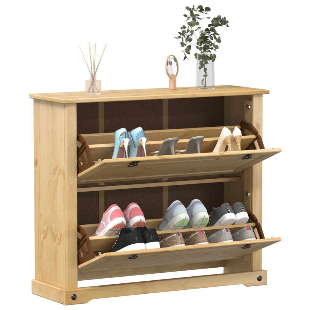 Shoe cabinet Corona 99x32x85 cm solid pine
