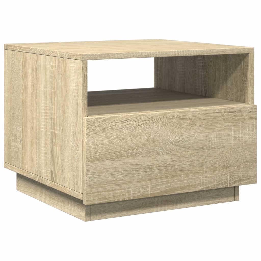 Table basse avec lumières LED Chêne Sonoma 50x49x40 cm