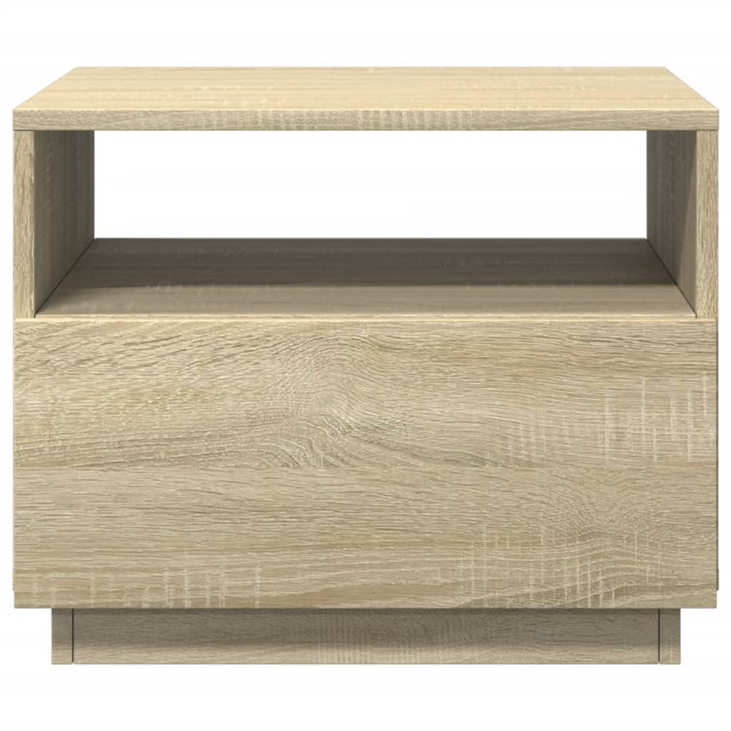 Table basse avec lumières LED Chêne Sonoma 50x49x40 cm