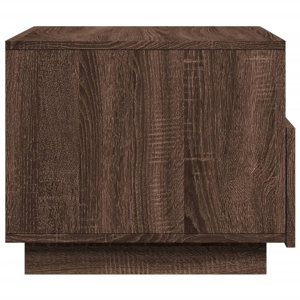Table basse avec lumières LED aspect chêne marron 50x49x40 cm