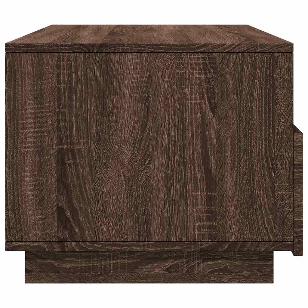 Coffee table with LED lights brown oak look 90x49x40 cm