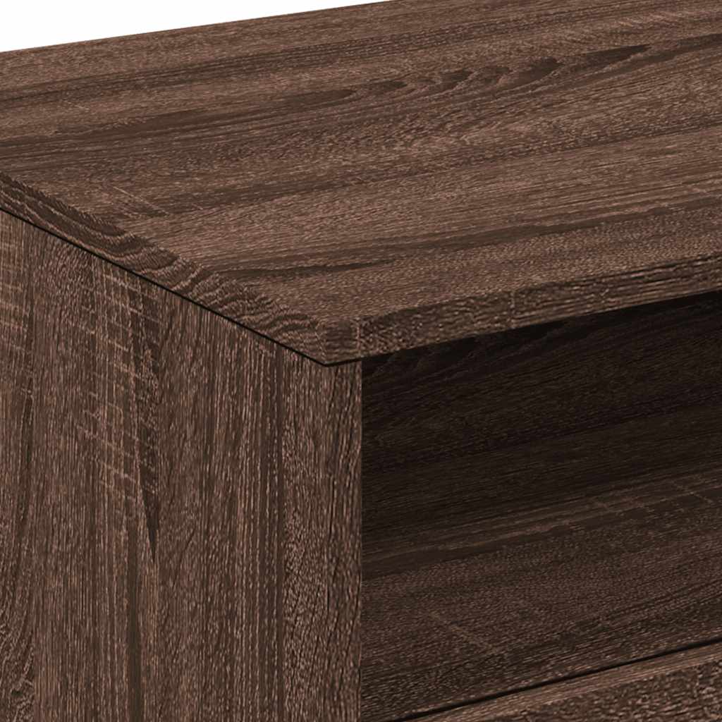 Coffee table with LED lights brown oak look 90x49x40 cm