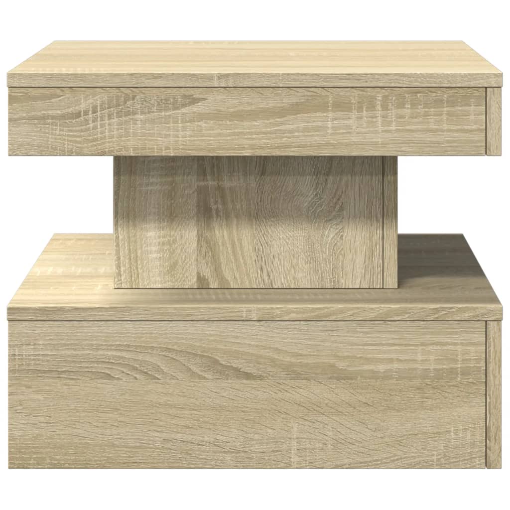 Table basse avec lumières LED Chêne Sonoma 50x50x40 cm