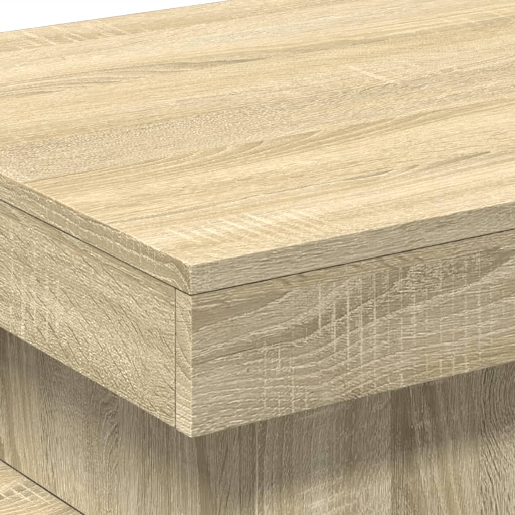 Table basse avec lumières LED Chêne Sonoma 50x50x40 cm