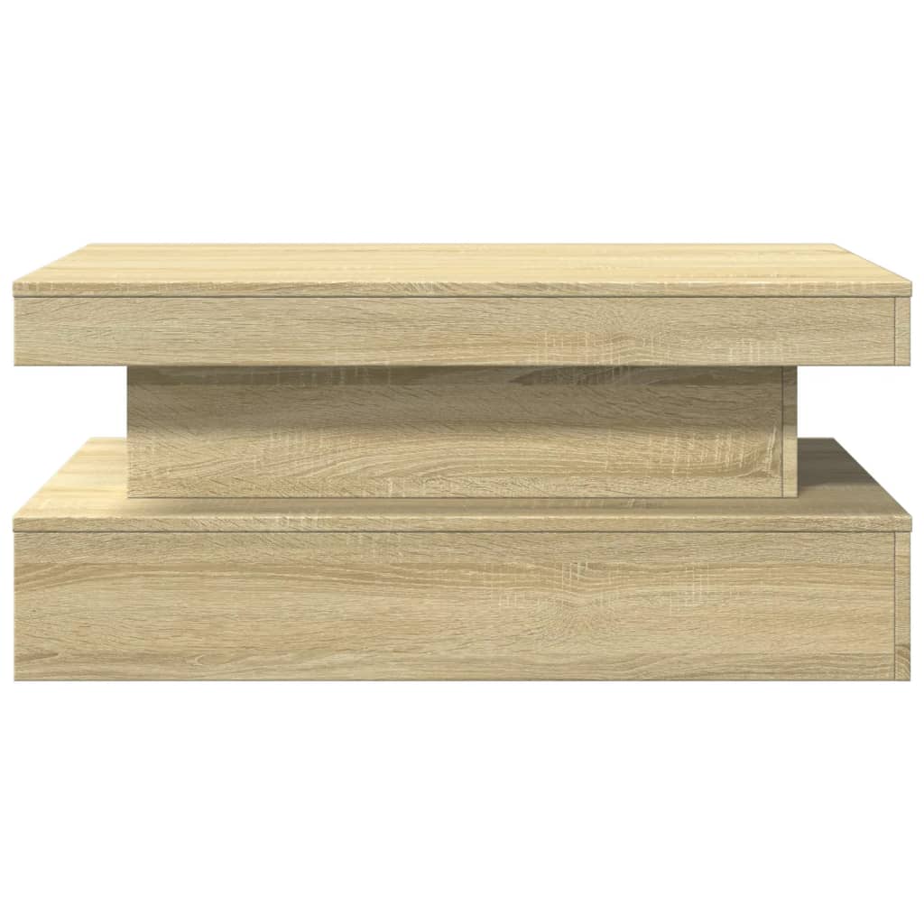 Table basse avec lumières LED Chêne Sonoma 90x50x40 cm