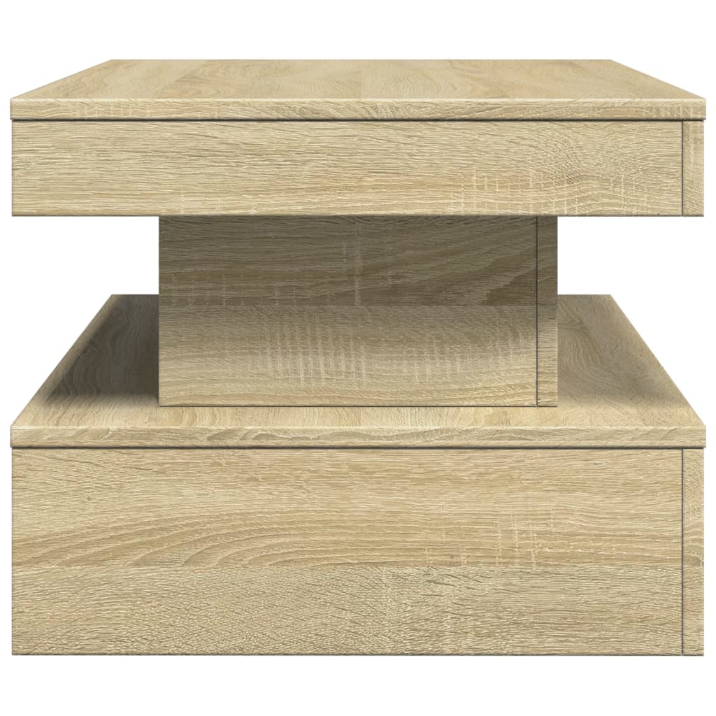 Table basse avec lumières LED Chêne Sonoma 90x50x40 cm