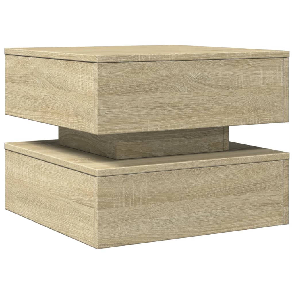 Table basse avec lumières LED Chêne Sonoma 50x50x40 cm