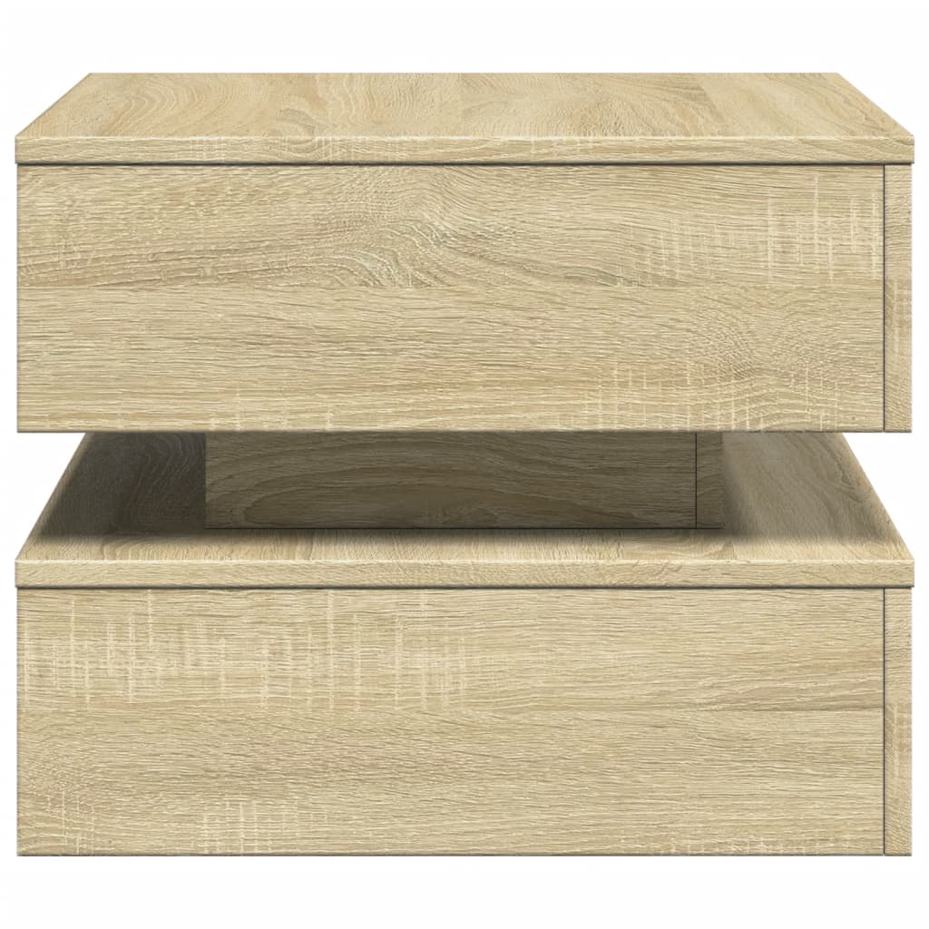 Table basse avec lumières LED Chêne Sonoma 50x50x40 cm