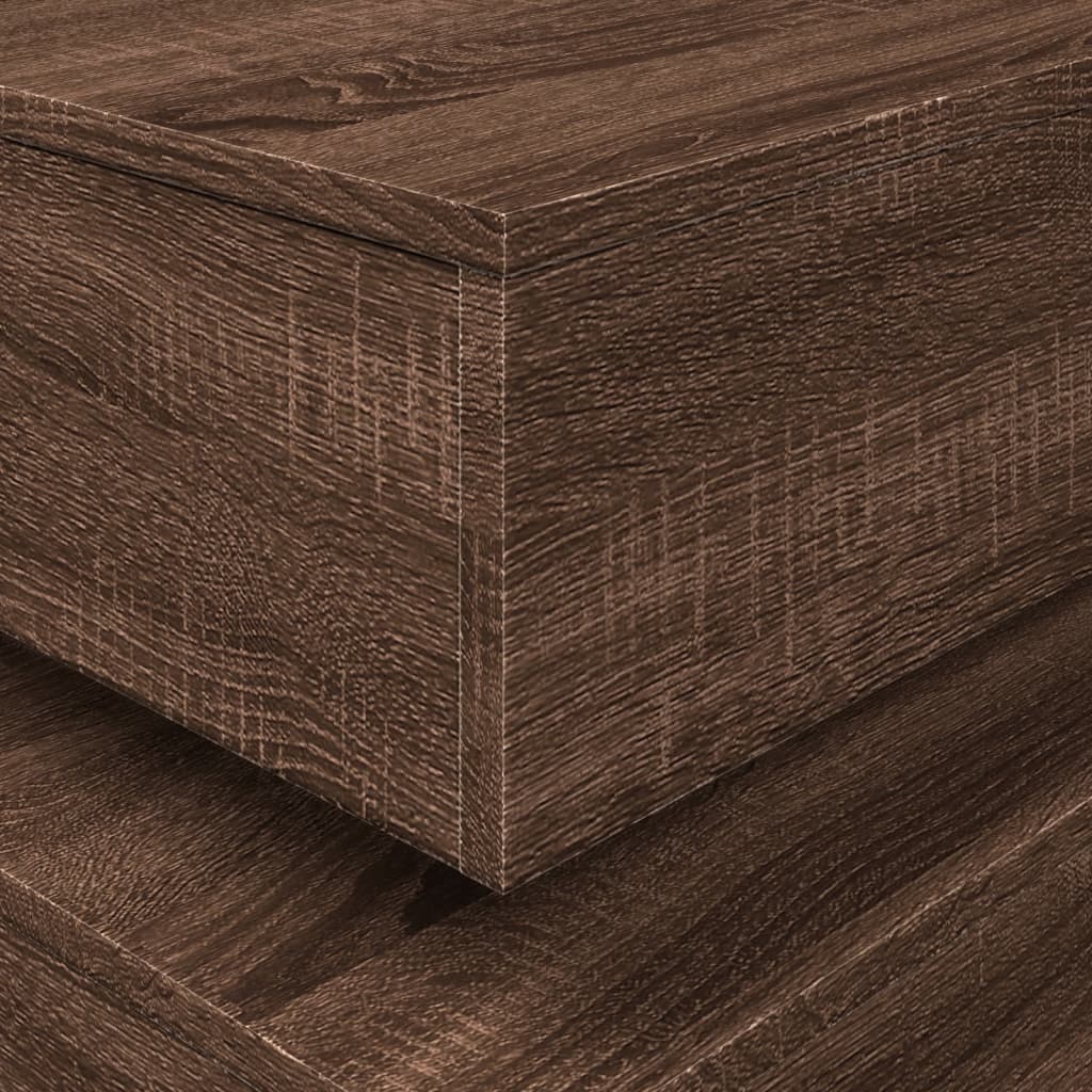 Table basse avec lumières LED aspect chêne marron 50x50x40 cm