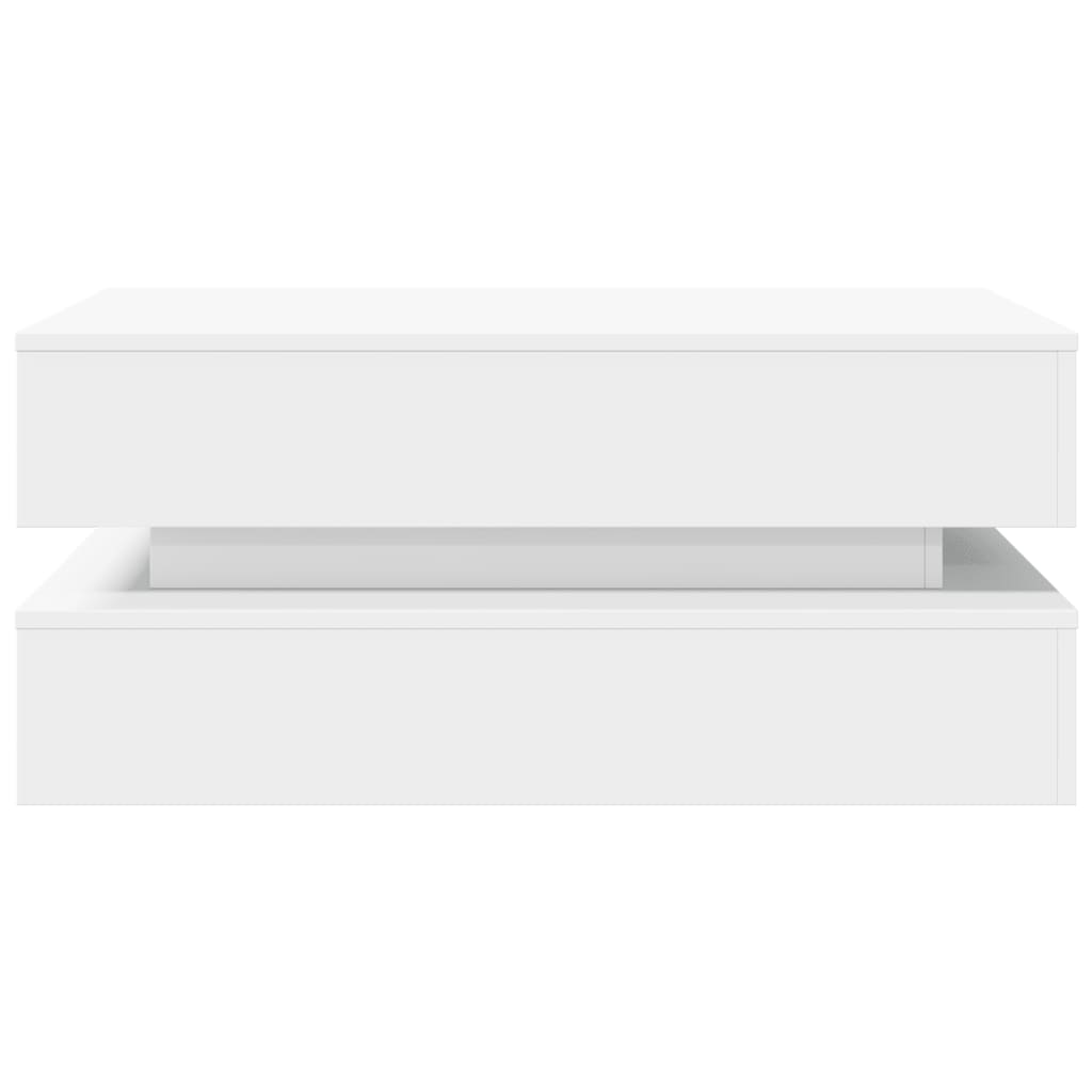 Coffee table with LED lights White 90x50x40 cm