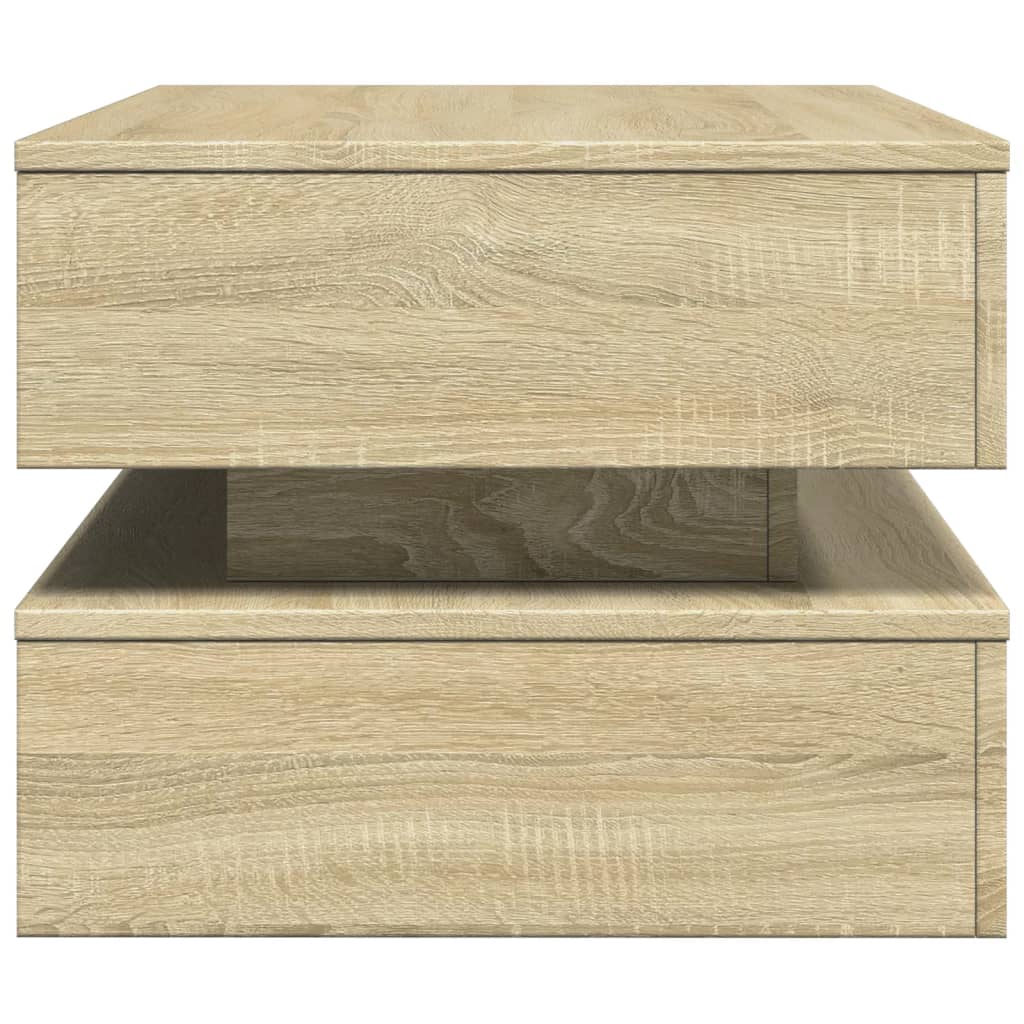 Table basse avec lumières LED Chêne Sonoma 90x50x40 cm