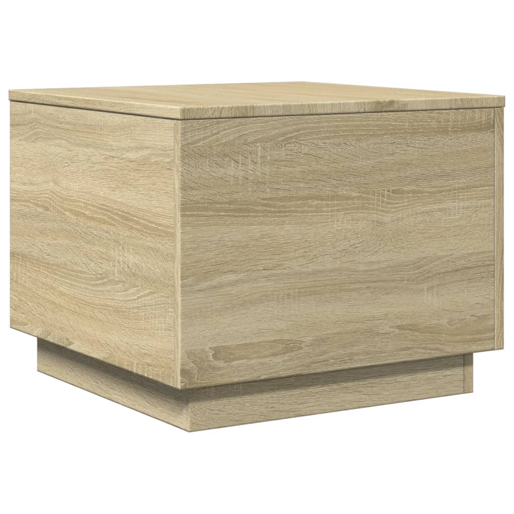 Table basse avec lumières LED Chêne Sonoma 50x50x40 cm