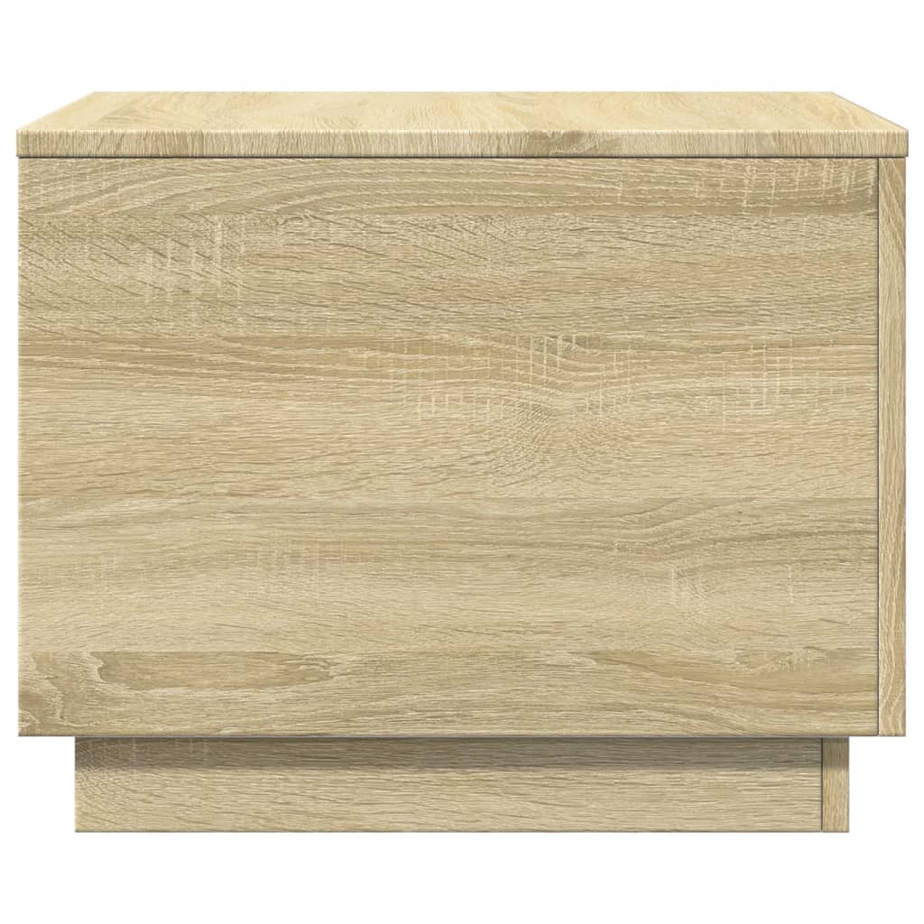 Table basse avec lumières LED Chêne Sonoma 50x50x40 cm
