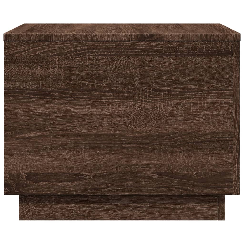 Table basse avec lumières LED aspect chêne marron 50x50x40 cm