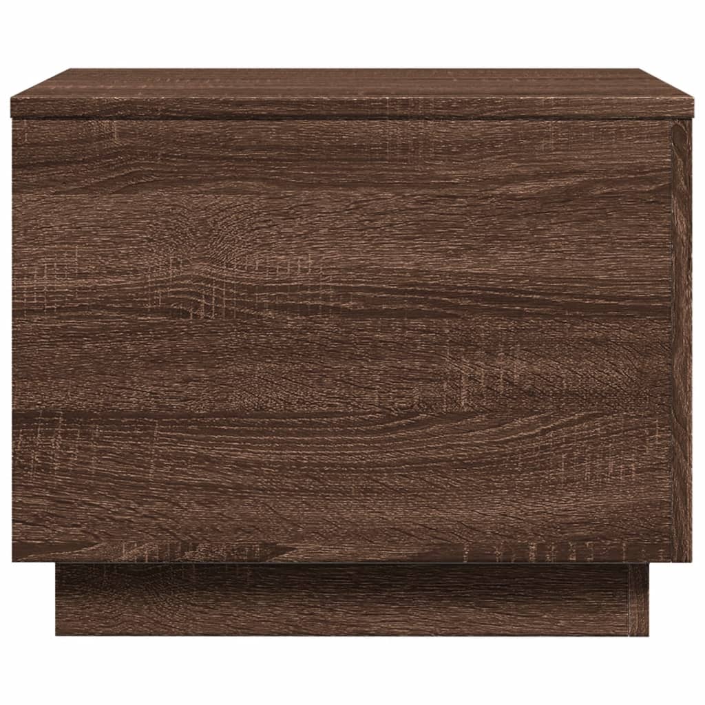 Table basse avec lumières LED aspect chêne marron 50x50x40 cm