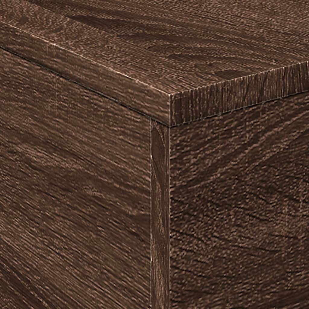 Table basse avec lumières LED aspect chêne marron 50x50x40 cm
