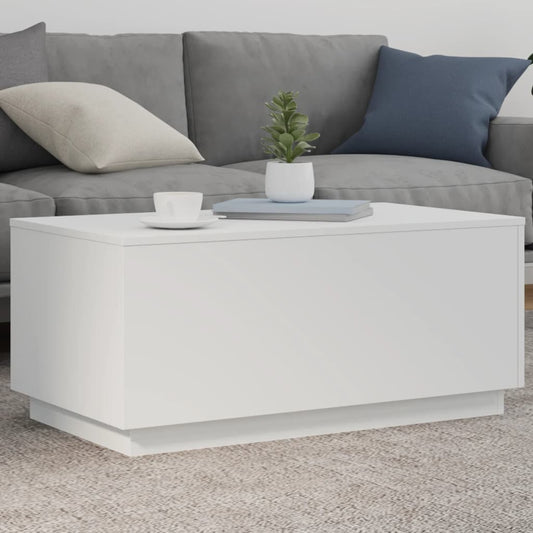 Coffee table with LED lights White 90x50x40 cm