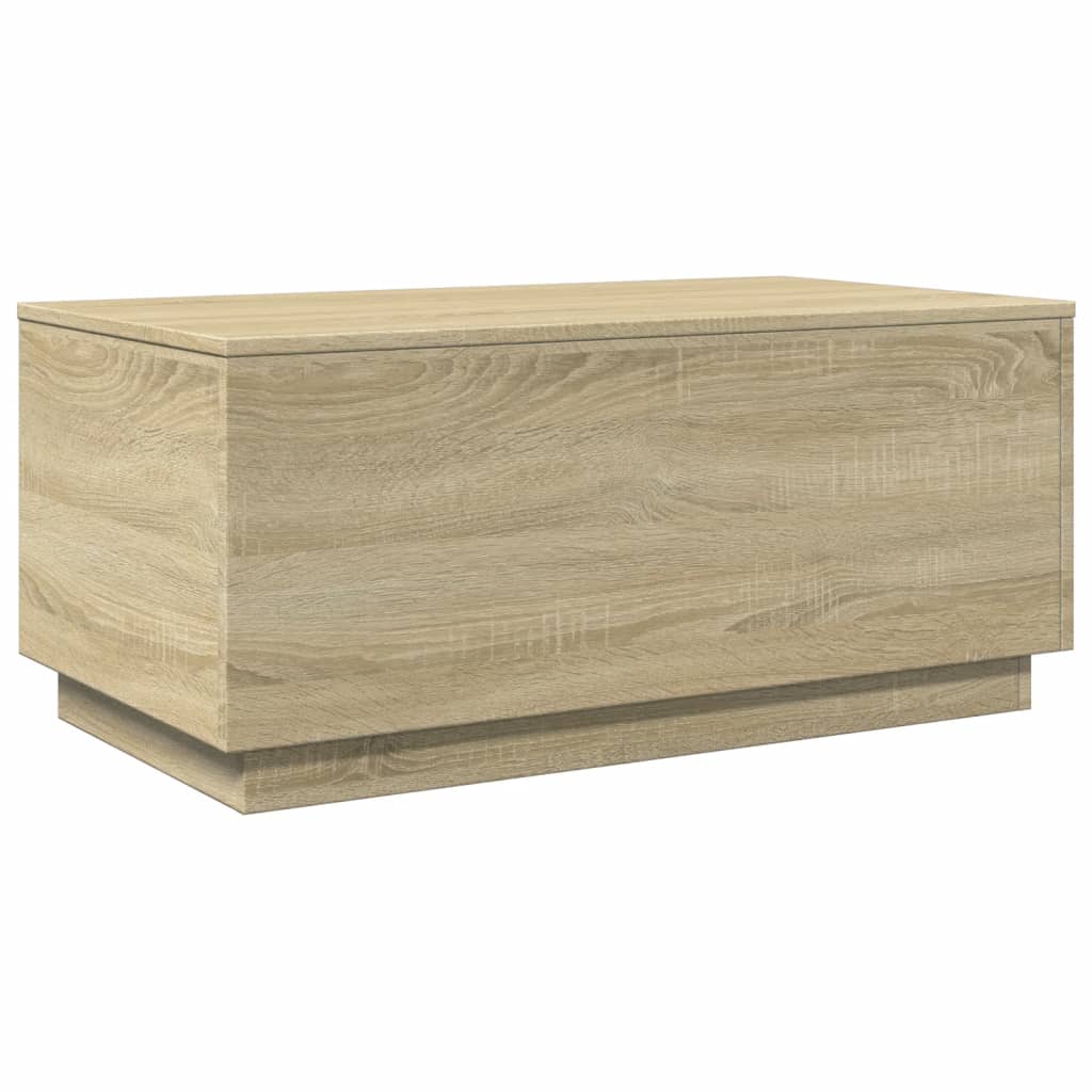 Table basse avec lumières LED Chêne Sonoma 90x50x40 cm