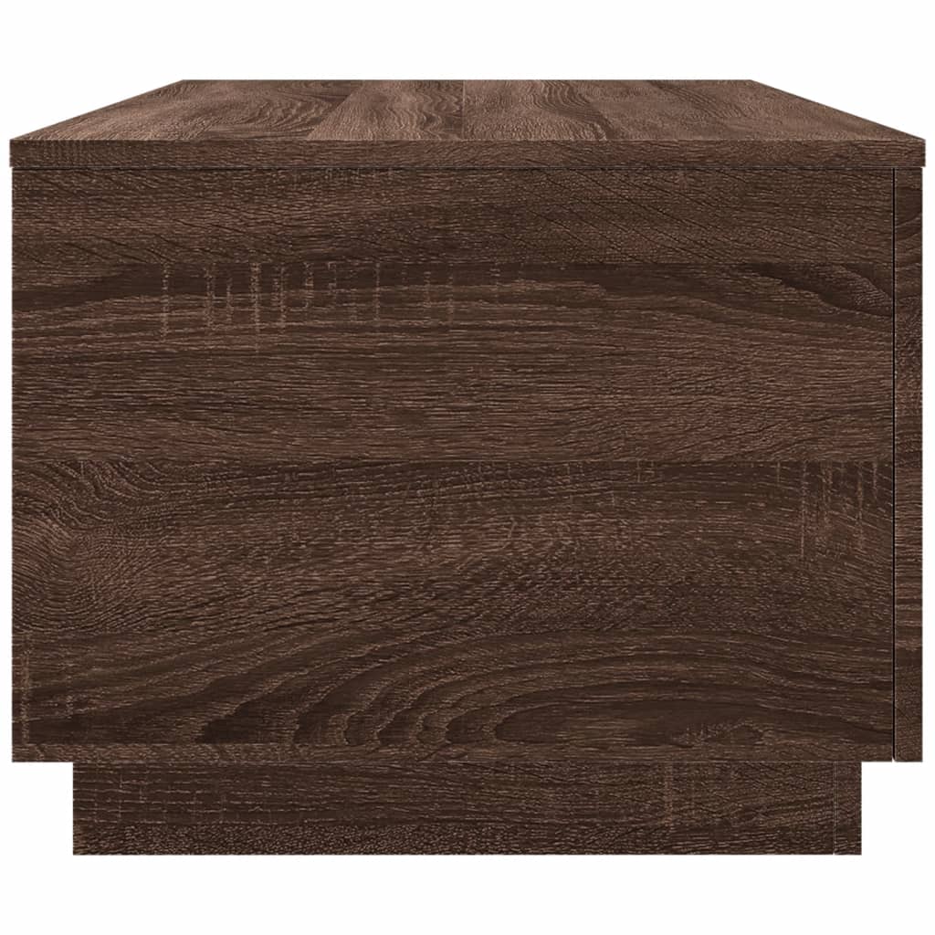 Coffee table with LED lights brown oak look 90x50x40 cm