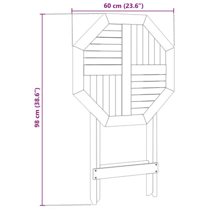 Gartentisch Klappbar Ø60x75 cm Massivholz Akazie
