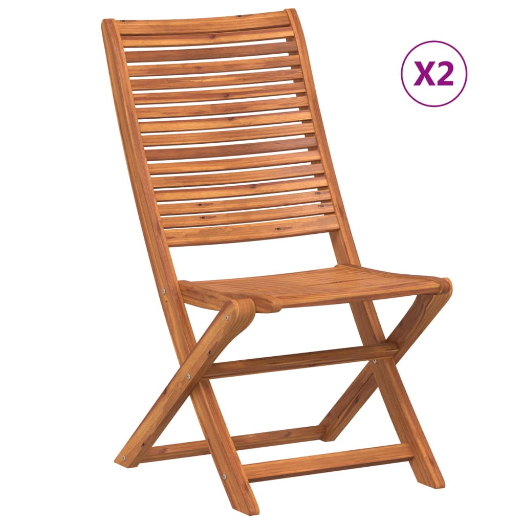 Klappstühle, 2 Stück, Massivholz Akazie