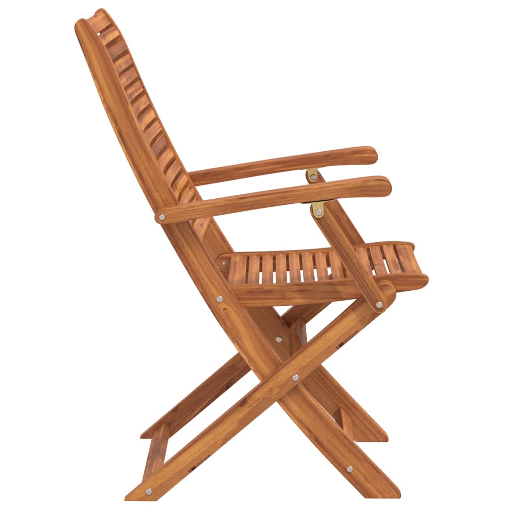 Klappstühle mit Armlehne, 2 Stück, Massivholz Akazie