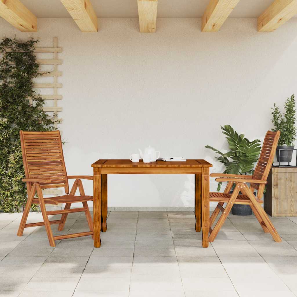 2 Stück verstellbare Klappstühle aus massivem Akazienholz