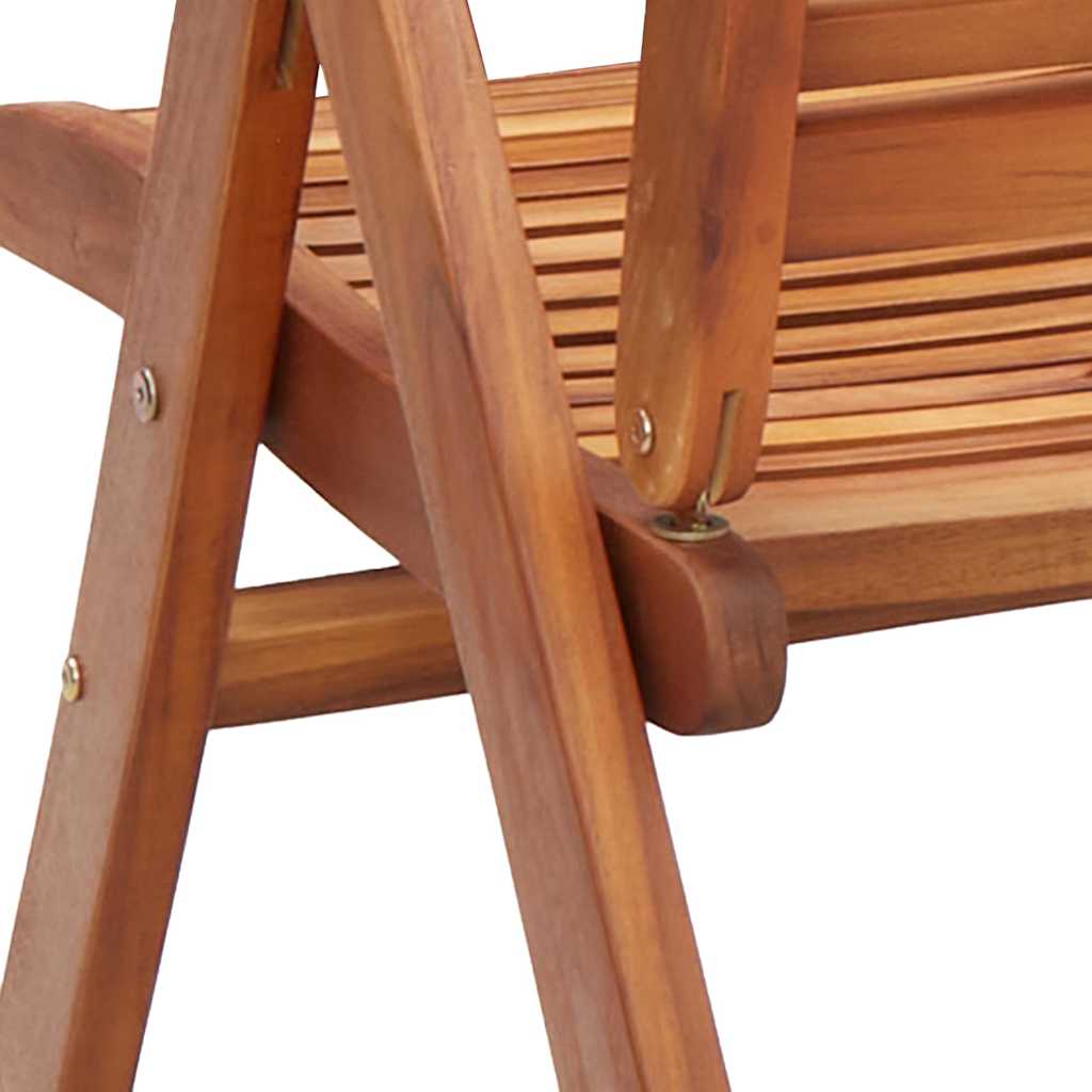 2 Stück verstellbare Klappstühle aus massivem Akazienholz