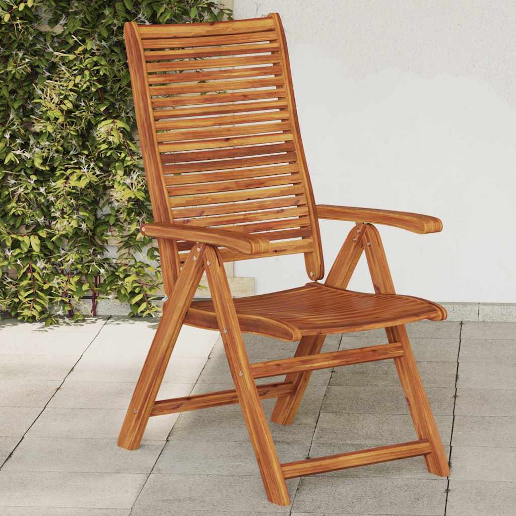 2 Stück verstellbare Klappstühle aus massivem Akazienholz