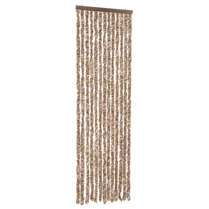 Fliegenvorhang Beige und Dunkelbraun 56x200 cm Chenille