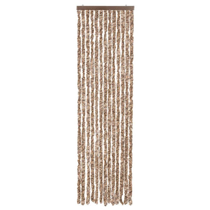 Fliegenvorhang Beige und Dunkelbraun 56x200 cm Chenille