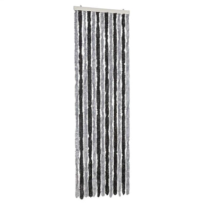 Fliegenvorhang Grau und Schwarz 56x200 cm Chenille