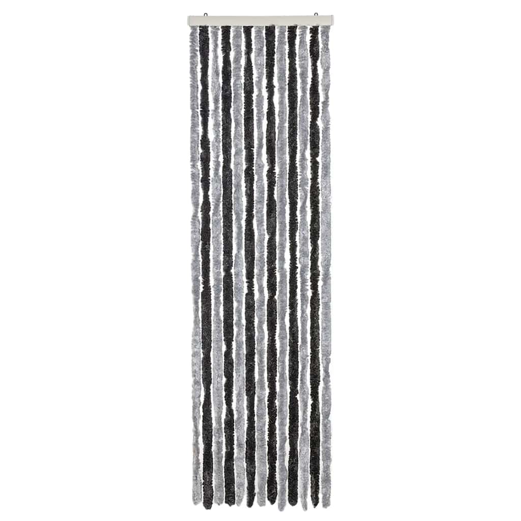 Fliegenvorhang Grau und Schwarz 56x200 cm Chenille