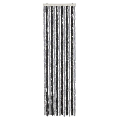 Fliegenvorhang Grau und Schwarz 56x200 cm Chenille