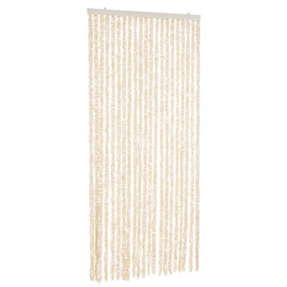 Fliegenvorhang Beige und Weiß 90x200 cm Chenille