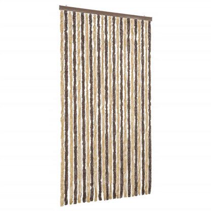 Fliegenvorhang Dunkelbraun und Beige 100x200 cm Chenille