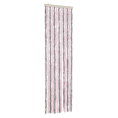 Fliegenvorhang Silbergrau und Rosa 56x200 cm Chenille