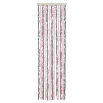 Fliegenvorhang Silbergrau und Rosa 56x200 cm Chenille