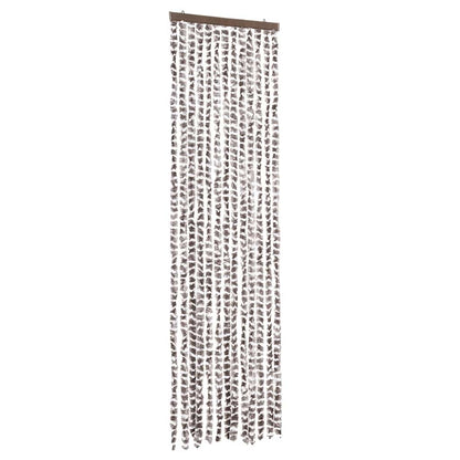 Fliegenvorhang Taupe und Weiß 56x200 cm Chenille