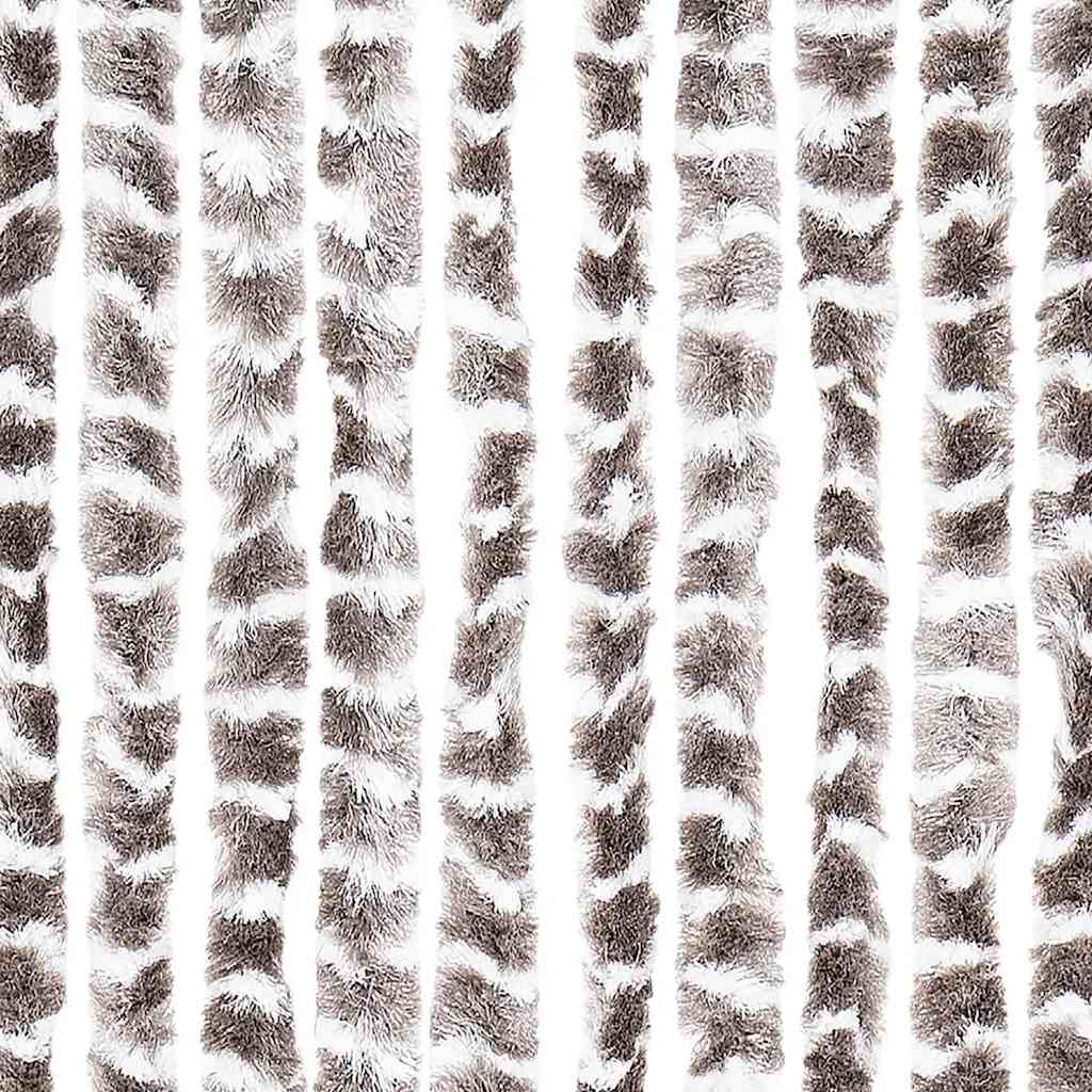 Fliegenvorhang Taupe und Weiß 56x200 cm Chenille